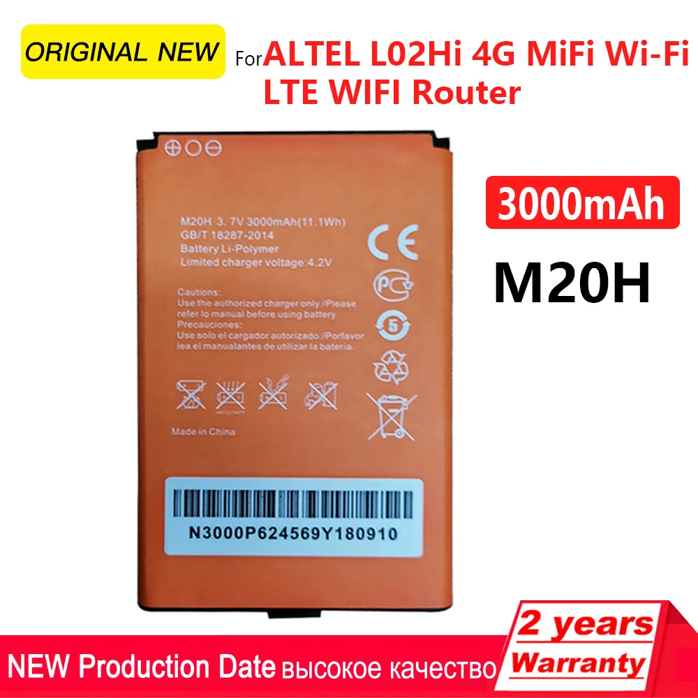 New Original 2050mAh M20 M20h Battery For ALTEL L02Hi 4G MiFi Wi-Fi LTE WIFI Router Hotspot Modem Batteria High Quality Battery