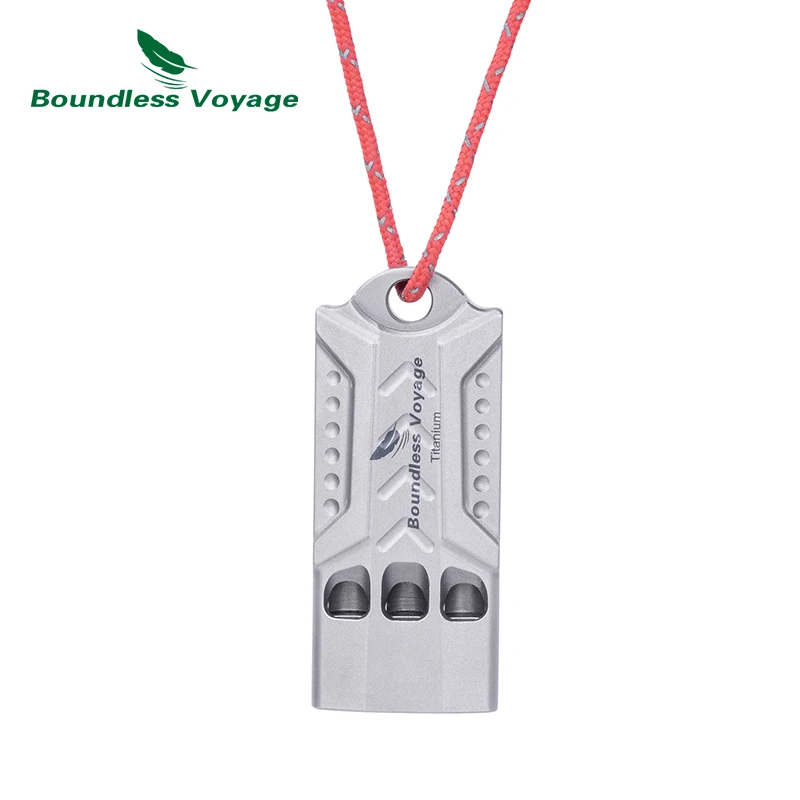 Boundless Voyage 120dB Titanium Whistle Emergency Survival Safety Whistle with Lanyard Loud for Outdoor Camping Hiking Travel