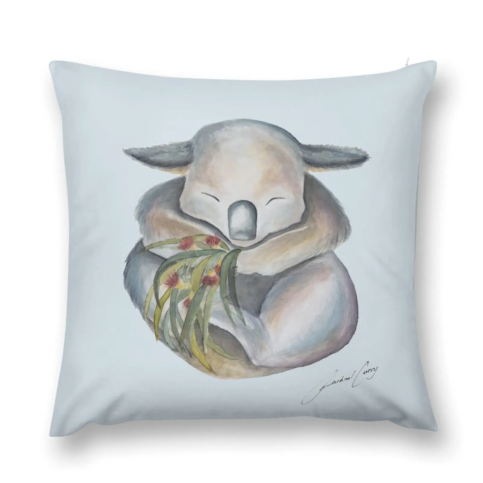 Cute Sleepy Koala Animal Art from Australia - Drop Bear - With artists signature Throw Pillow New year pillow