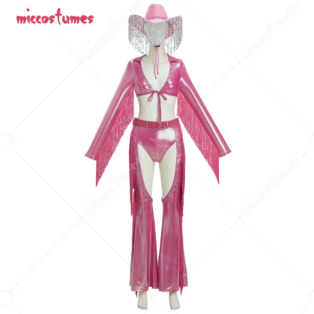 

Miccostumes Women's Cowboy Cosplay Costume Suit Top Pants Hat with Belt Halloween Cosplay Costumes
