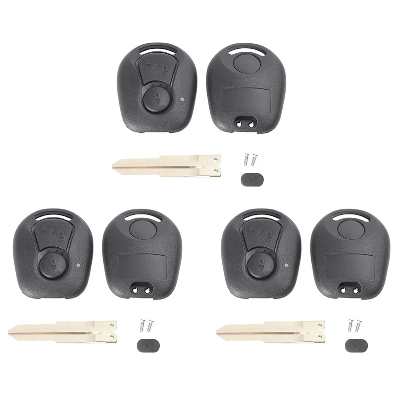 

3X 2 Buttons Remote Key Shell For Ssangyong Actyon Kyron Rexton Uncut Blade Key Fob Cover Case Replacement ,A