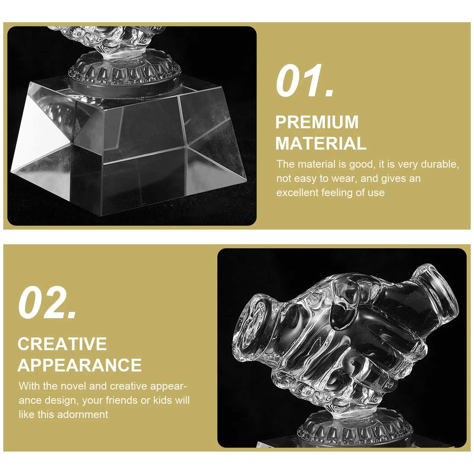 

Delicate Crystal Trophy Award Decoration for Campus Courtyard Events Desktop Decor Transparent Prize Trophy Fine Craftsmanship