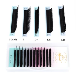 AGUUD L+/M/LC/LD/ L Eyelash Extensions Matte Black 8-15mm False Individual Eyelash Soft Silk L+/LU/M Curl Makeup Lash Extension