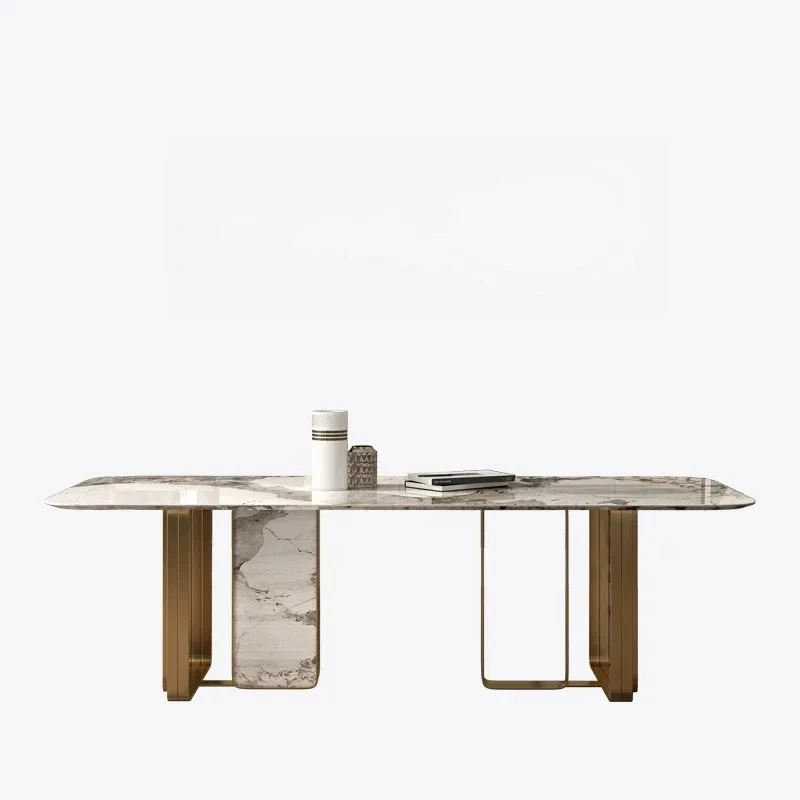 #Minimalist Design Rectangular Marble Table For Kitchen Dining Set 4 Chairs Modern Dining Room Kitchen Table Home Furniture