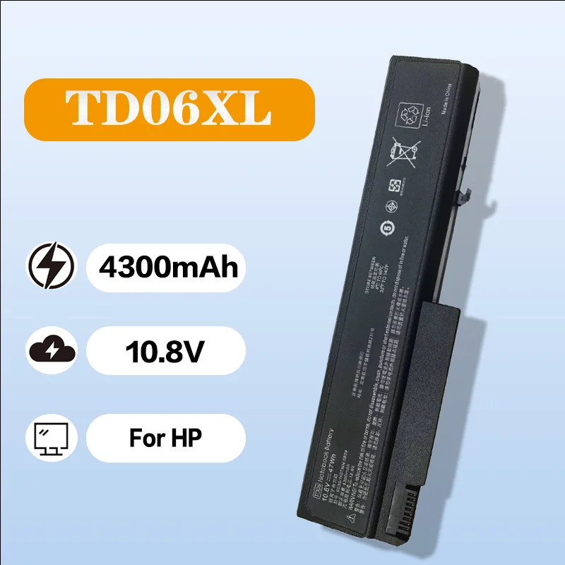 

Аккумулятор для ноутбука TD06XL (TD06) для HP 6530B HSTNN-CB1C 10,8 В 4300 мАч Сменный аккумулятор для ноутбука HP