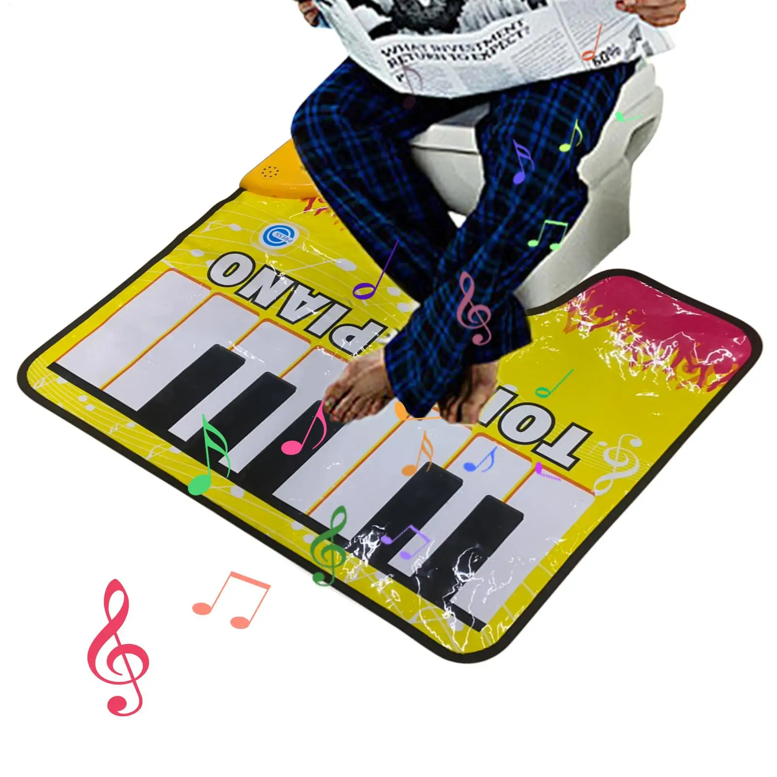 Music Piano Hygienic Blanket Bathroom Funny Toe Music Keyboard Toilet Floor Mat Potty Piano Sounding Bathroom Rug