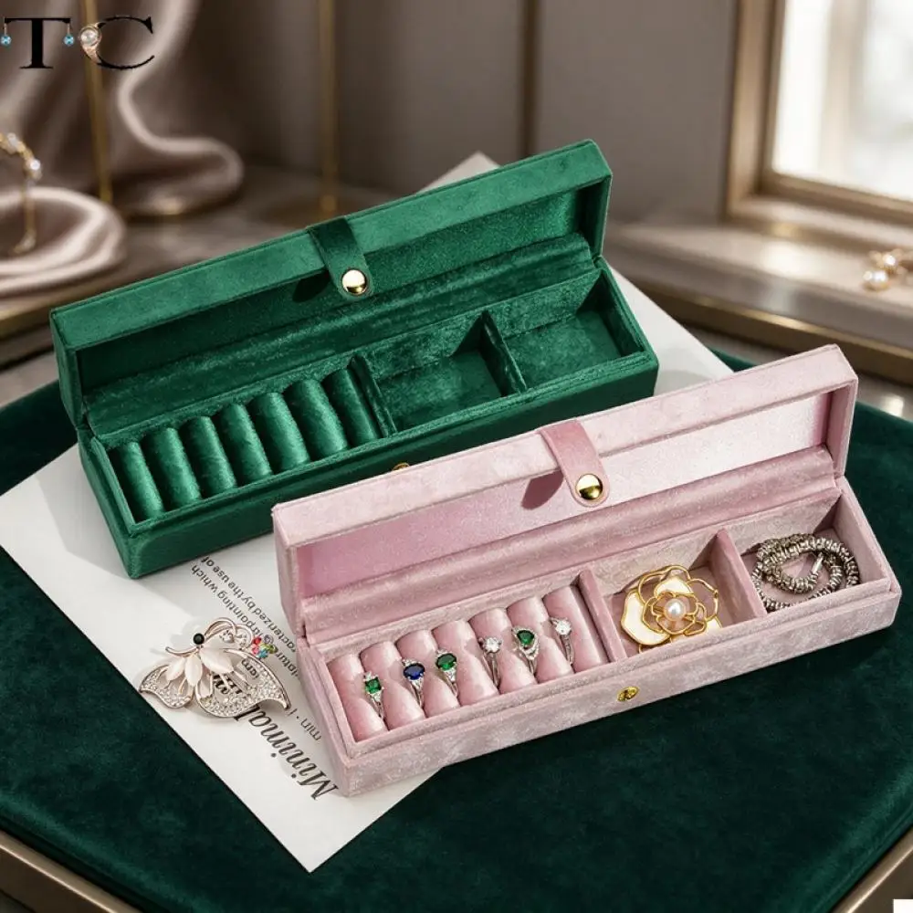 Elegant and Convenient Velvet Jewelry Storage Box for Rings and Earrings Snap-Closure Design and Available in Multiple Colors