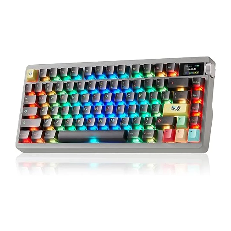 AULA NOVA75 Mechanical Keyboards Hot Swap Screen Metal Knob Wireless Tri-Mode Gaming Keyboard PC E-Sports Accessories Gifts