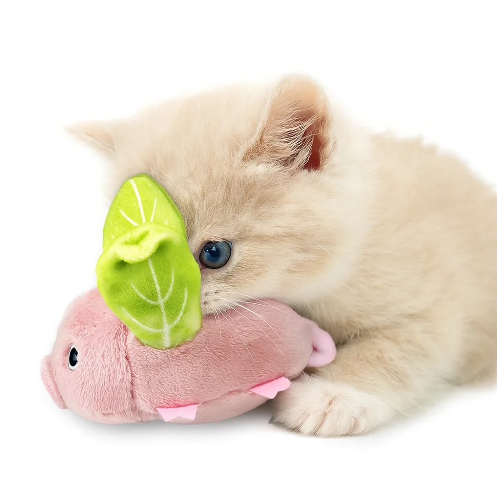 

Funny Interactive Cat Toys Pig Shaped USB Rechargeable Flapping Cat Toys No Flying Washable Interactive Cat Kicker Toy