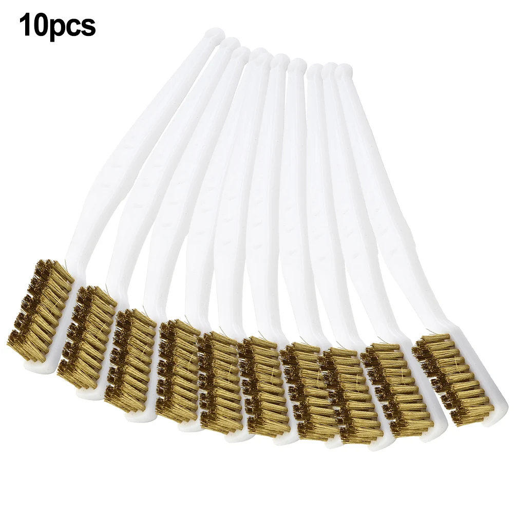 10Pcs Brass Wire Brush Metal Remove   Rust Brushes Industrial Cleaning Brush  For Machine Polishing Dirt Cleaning Tool