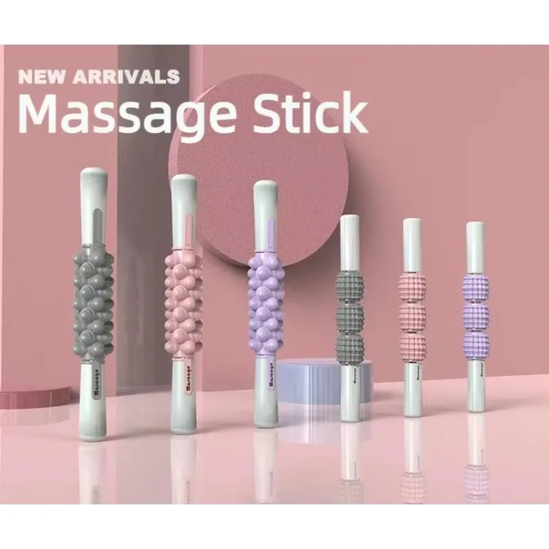 5PcsPortable Muscle Massage Stick For Yoga Pilates Body Deep Tissue Muscle Relief Fitness Exercise Recovery Replacement Tool