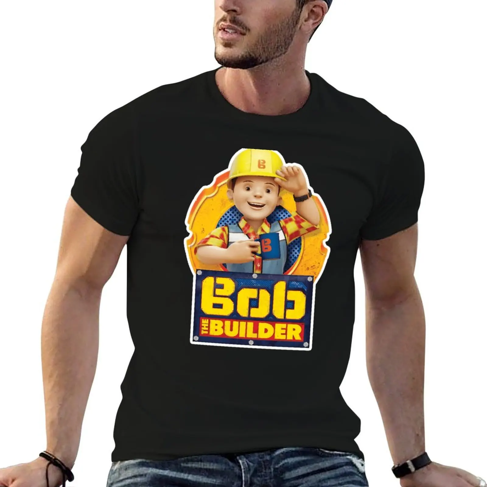 

Bob The Builder with Sign T-Shirt man tshirt t shirt man cotton T-Shirt