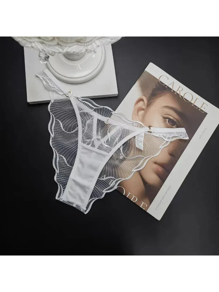 الدانتيل الفرنسي مثير المرأة سراويل رقيقة جدا شير منخفضة الخصر مثلث ملخصات للتاريخ الفاخرة مغر الملابس الداخلية النقية مغرية #5