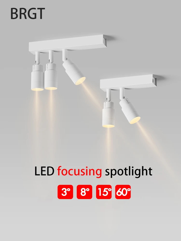 Led Focusing Spotlight Surface Mounted Small Beam Angel Spot Light Zoom Adjustable Degree Ceiling Lamp For Home Room Art Aisle