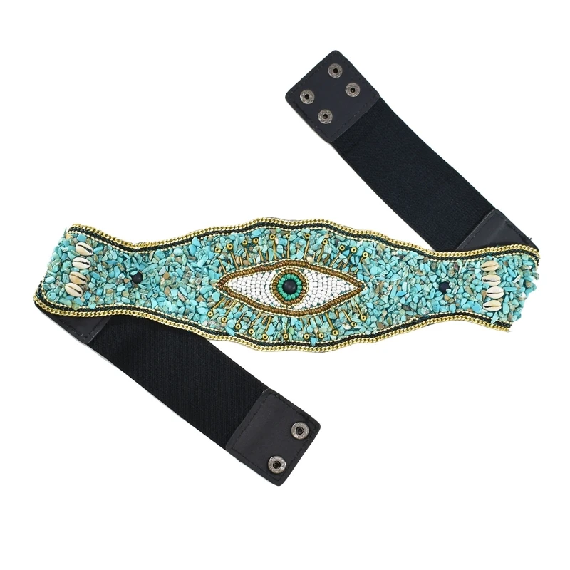 Stretchy Belt Tibetan Belt For Women Dresses for Evil Eye Belt Elastic Corset Waist Belt Sculpting Girdle N58F