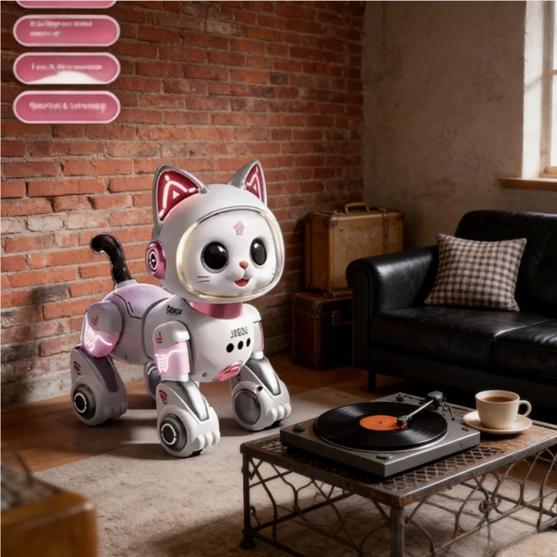 Kant-en-klare RC Robot Cat: Lopend, miaukend interactief huisdierspeelgoed, perfect verjaardags- en kerstcadeau voor jongens en meisjes