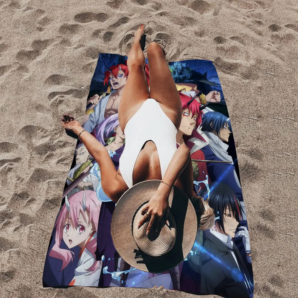 

Tensei Shitara Slime Datta Ken Beach Towel Cartoon Cute Summer Kids Large Bath Pool Beach Towel Microfiber Absorbent For Travel