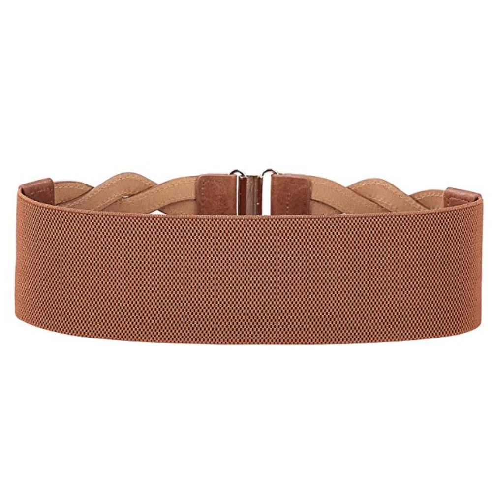 Тканый эластичный пояс с металлической пряжкой, широкий боковой эластичный широкий пояс для отдыха, декор для брюк, декор на пояс, женские пояса на каждый день