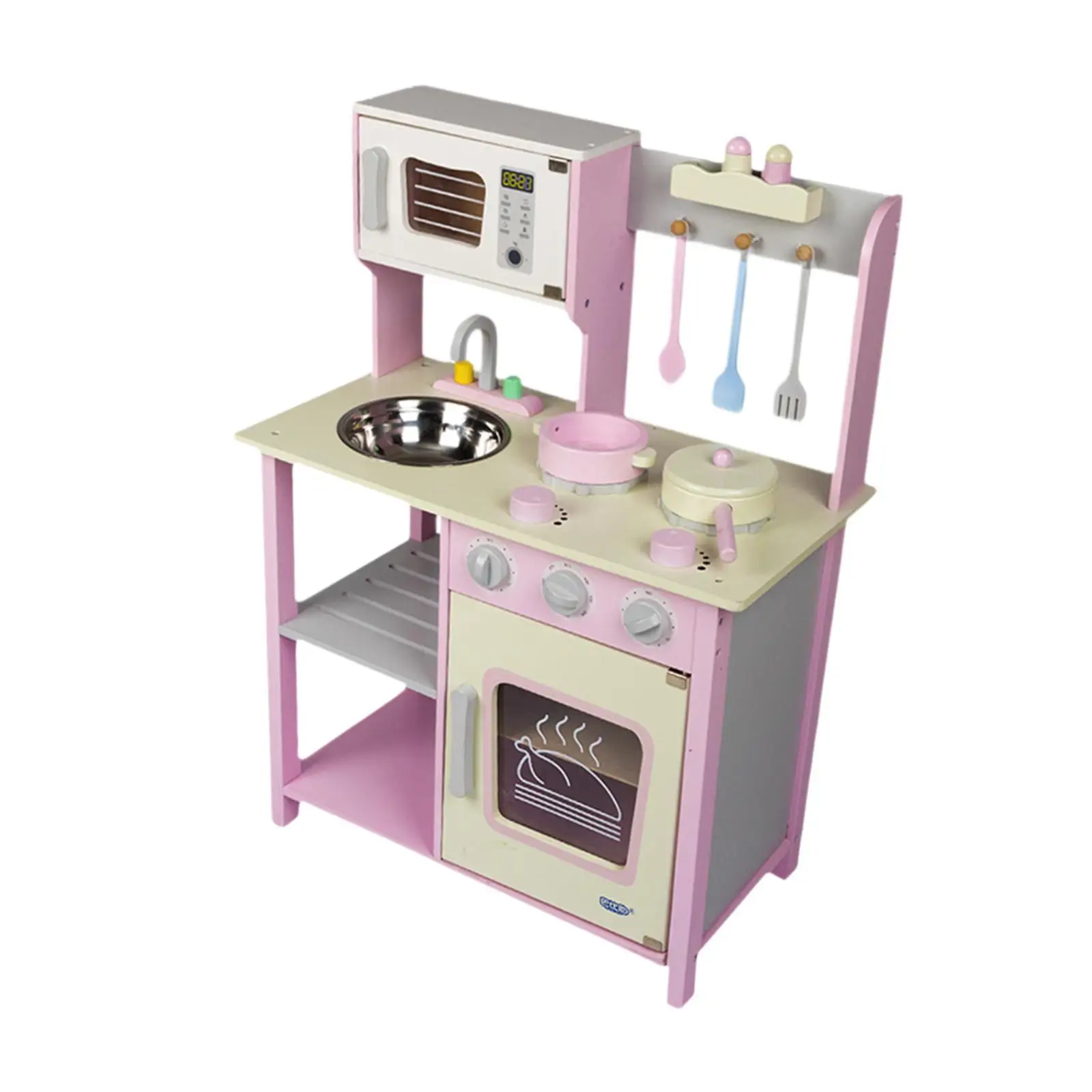 

Kitchen Playset Toy Cooking Oven Role Play Cookware Wooden Developmental Educational Toy Food Play Set for Children Preschool