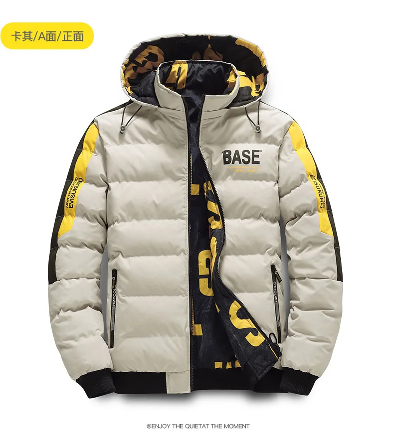 Men's Winter Thickened Cotton-Padded Jacket Double-Sided Wearable Cold-Proof Large-Sized Fashionable Trendy Outerwear