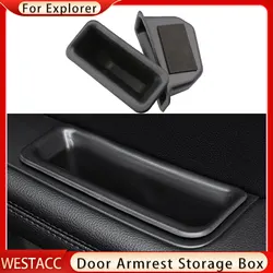 2Pcs/set ABS Car Door Armrest Storage Box for Ford Explorer 2011 - 2022 Door Handle Boxes Case Holder Container Accessories