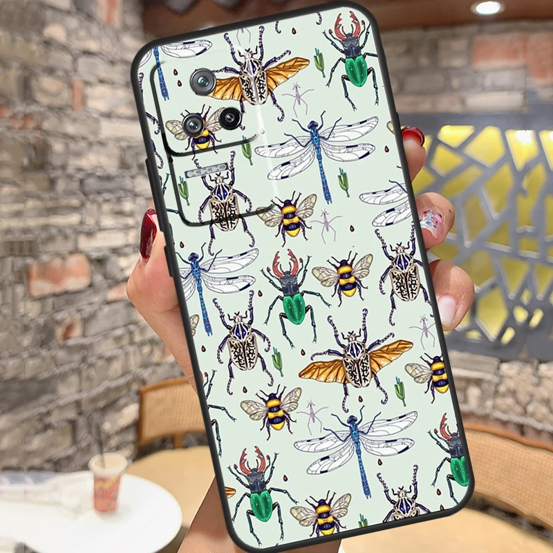 Moths insects botanical butterflies Case For Xiaomi 11T 12T 13 Pro 12X 11 12 Lite Cover For POCO F5 X5 X4 X3 Pro F4 GT F3 M5 C40