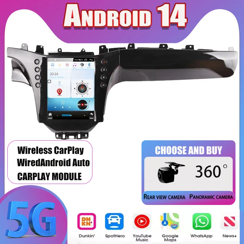 

12,1-дюймовый автомобильный радиоприемник для Maserati GT 2005-2015, мультимедийный видеоплеер, GPS-навигация, Carplay, Android AI, WIFI, 4G, экран BT DSP