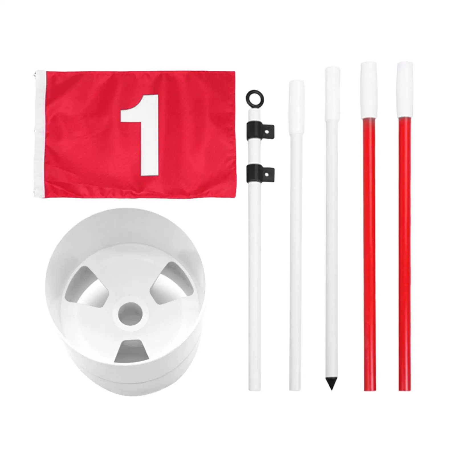 Golf Flag Driving Range Kit Alignment Guide Portable Hole Cup for Indoor Outdoor Home Office Backyard Sports Golf Accessories