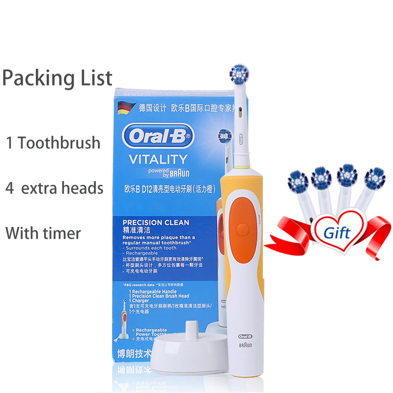 cepillo electrico oral b D12 Vitality, recargable, para blanquear los dientes