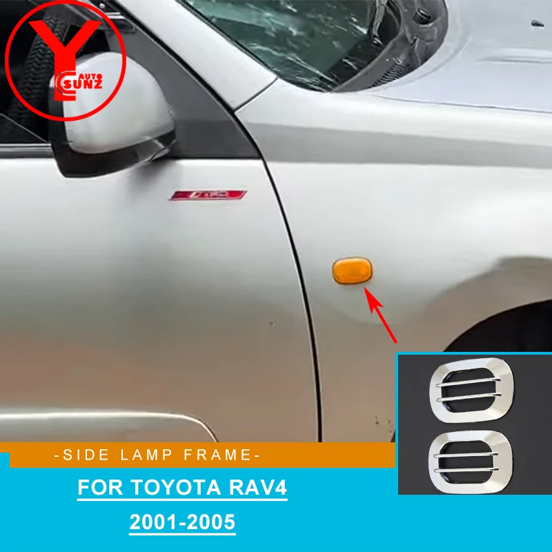 

ABS Chrome Car Styling Light Protector Trim For TOYOTA RAV 4 RAV4 2001 2002 2003 2004 2005 Car Side Signal Turn Lamp Light Cover