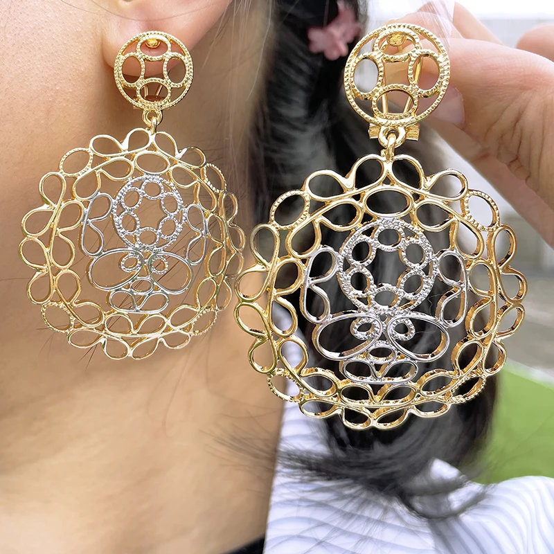 Vintage Earrings For Women Quality Big Drop Earrings Dubai Fashion Jewelry Wedding Party Gift Trending