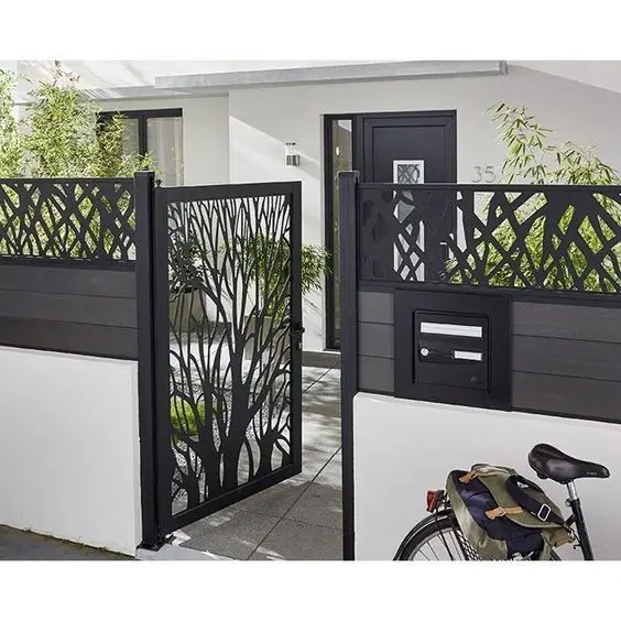 

Metal Door Black Iron Gate For Backyard