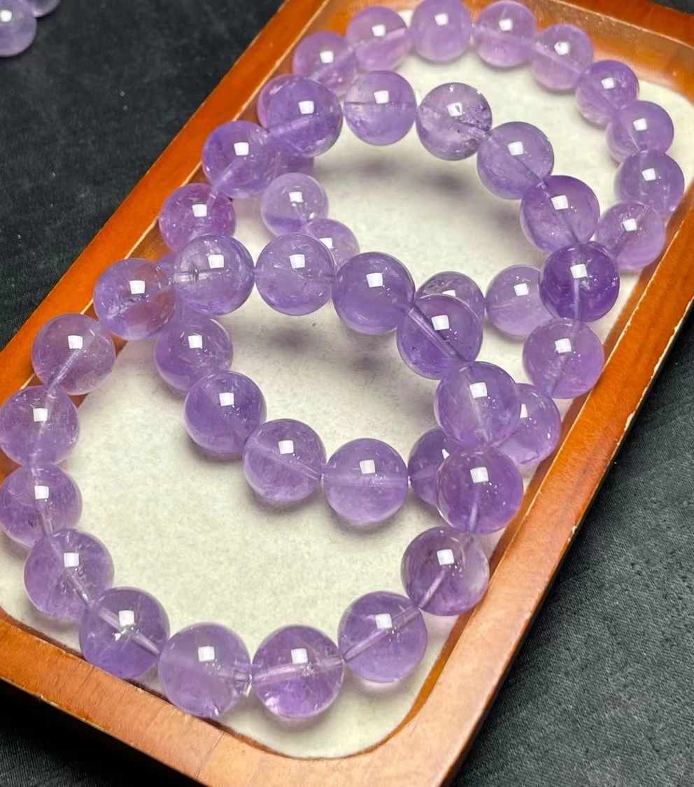 Natural Purple Amethyst Quartz Round Beads Bracelet 12mm 14mm 15mm Crystal Amethyst Cut Beads Women Men Jewelry AAAAA