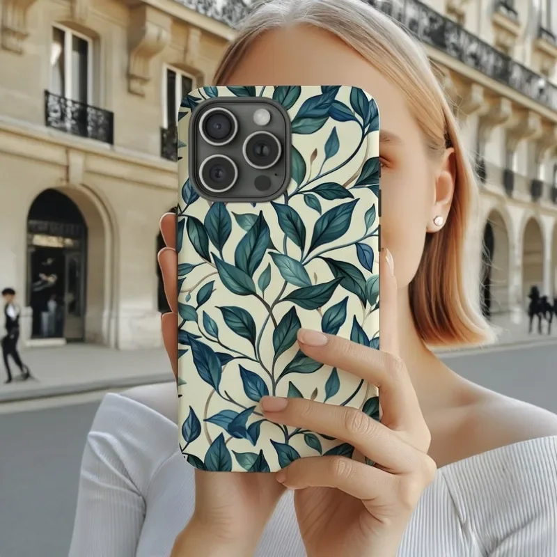 William Morris Inspired Pattern Phone Case For IPHONE 16 15PRO MAX 14 13 12 11 Acrylic TPU Two in one magnetic Phone Cases