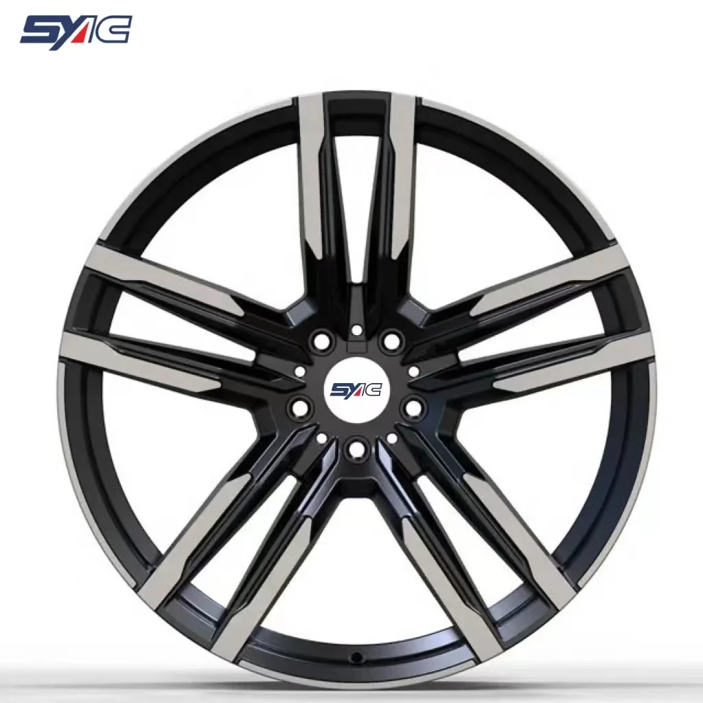 OEM Factory Hot Selling 17-21 Inch 5x112 5x120 Forged Wheels Double Five Spokes Black Machined Face Aluminum Alloy Wheel For M4