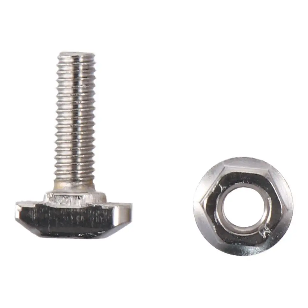 20 Sets Silver T Slot Drop-in Bolt Flange M6x20mm T Shape Stud Sliding Screw Carbon Steel Hex for 30 Series Aluminum Profile