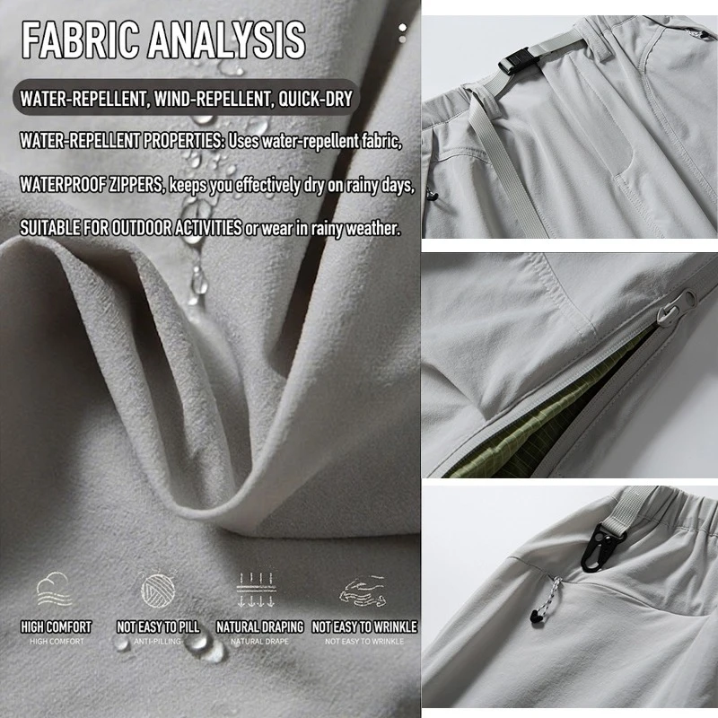 Unisex Lightweight Softshell Functional Hiking Pants - Adjustable Fit Moisture-Wicking & Tear-Resistant for Outdoor & Daily Wear view 4