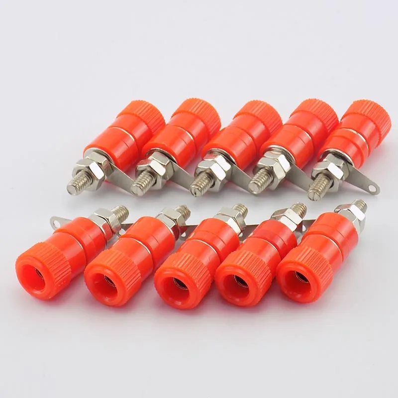 4Mm Diy Banaan Vrouwelijke Stekkers Versterker Speaker Posting Connector Splice Terminals Voor Audio Jack Rode En Zwarte Kleur