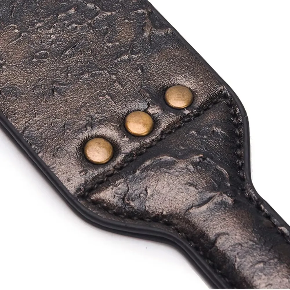 Double-Layers Genuine Cow Leather 23.5cm Riding Crop Horse Whip Paddle for Equestrian Training