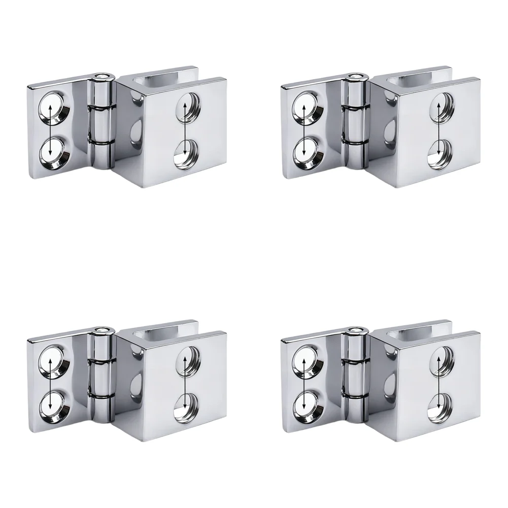 Glass Hinge Zinc Alloy for Cabinet Display Doors Pre Drilled Holes 2.65x1.4x2.4cm 2.65x1.6x2.4cm 5.3x1.6x2.4cm