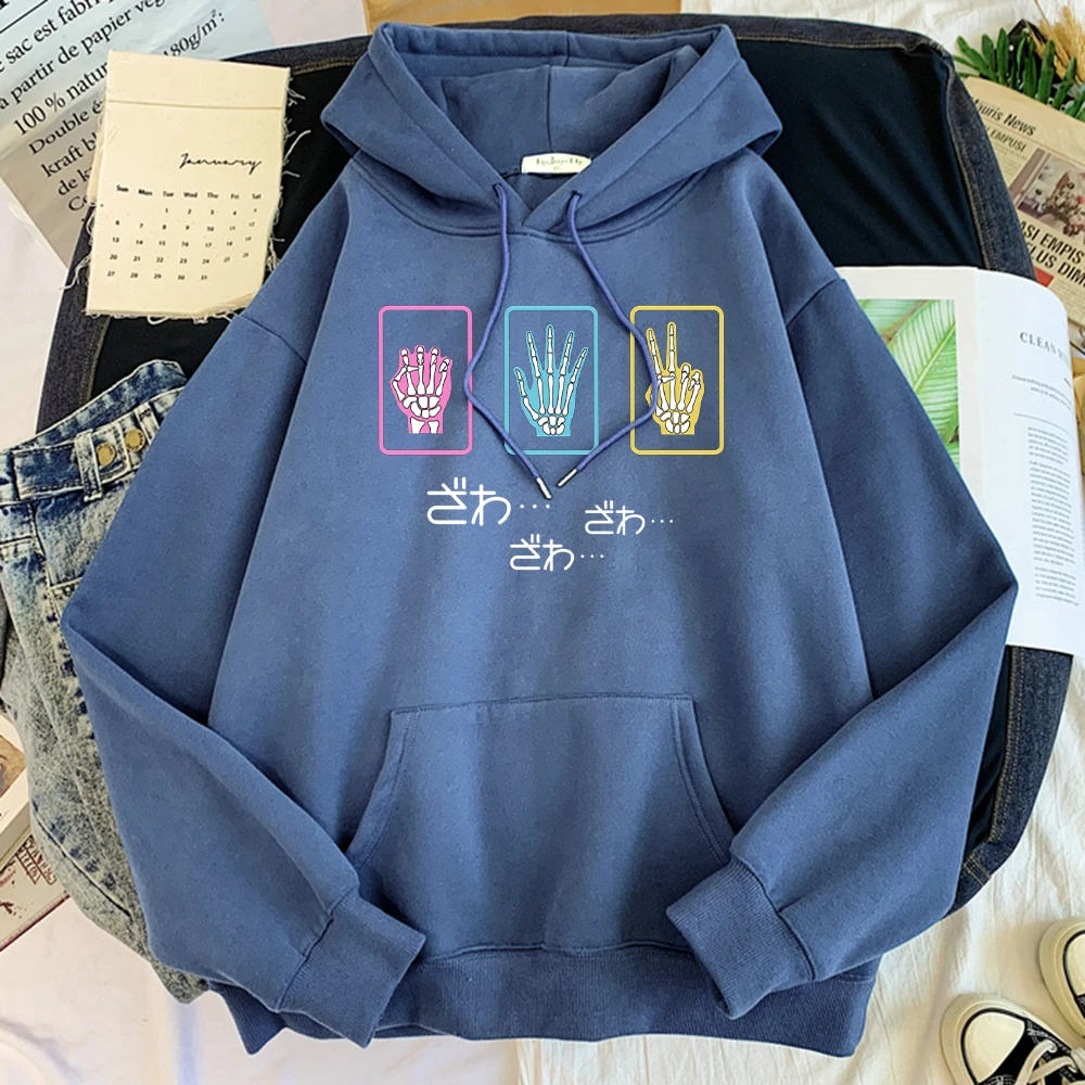 Hot Sale Thick Fashion Clothes Kaiji Cards Finger Bones Harajukus Print Male Hoodies Warm Casual Men Hoody Oversized Soft Hooded