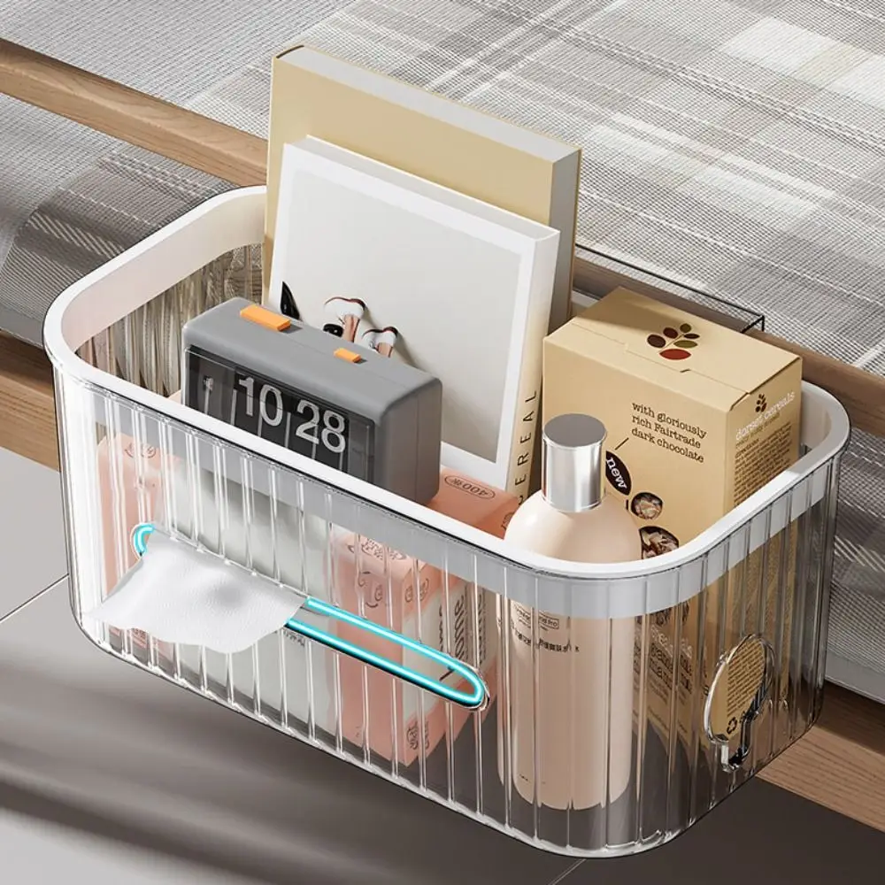 

Square Bedside Storage Basket Large Capacity Strong Load-bearing Capacity Stationery Storage Box No Punching Stable
