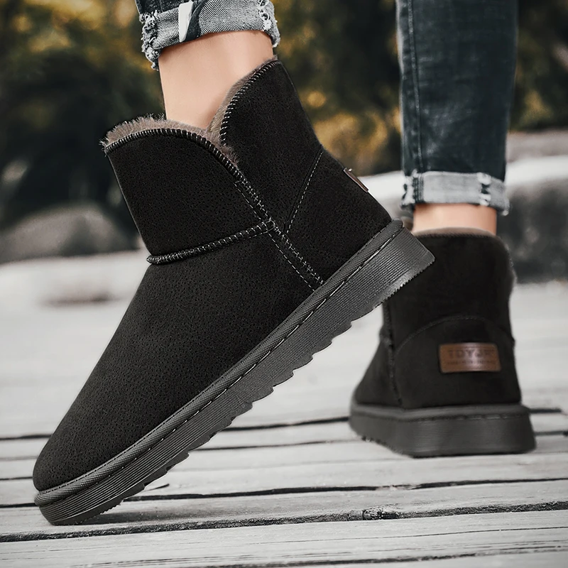 Fashion 46 Snow Boots for Men Women Boots Winter Thermal Plush Ankle Booties Male Outdoor Flats Shoes Leisure Warm Boot Footwear