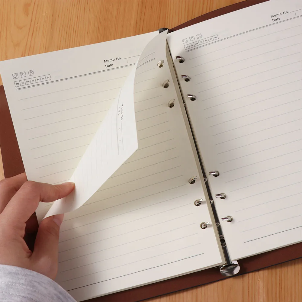 Agenda Book 80 Sheets A5 English Notepad Horizontal Line Soft PU Leather Cover Handbook Wear-resistant Portable Diary Student