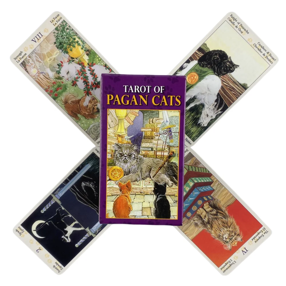 Mini Size Tarot Of Pagan Cats Cards A 78 English Visions Divination Edition Deck Borad Games