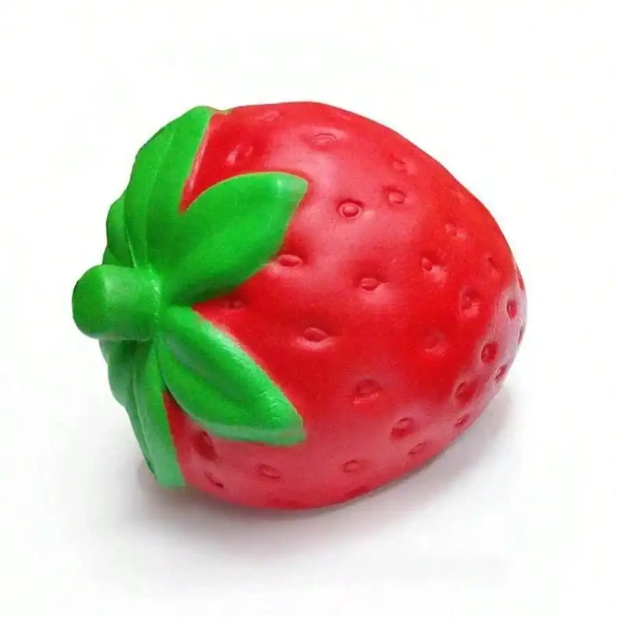 New Oversized Strawberry Slow Rebound Toy, Giant Pinch Music, Polyurethane Filled Sensory Toy Cute Sticky Ball Decompression Toy