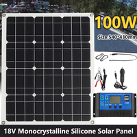 100W Solar Panel Kit 18V Monocrystalline Silicone Solar Cell With 10A-100A Controller Solar Plate Power Bank for Phone Car Yacht