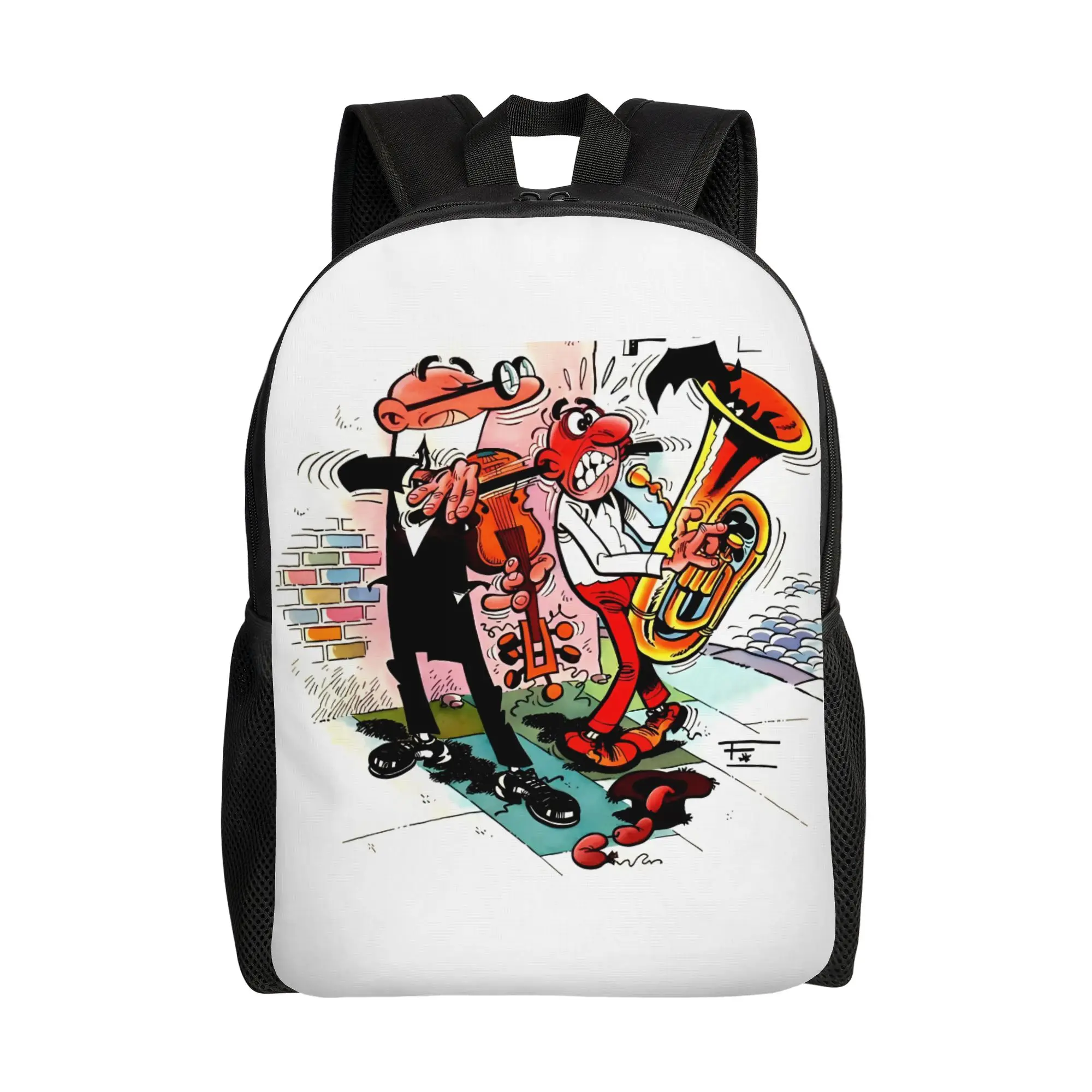 

Mort & Phil Mortadelo y Filemón Backpack Boy Girl Soft Backpacks Polyester Kawaii School Bags Daily Designer Rucksack