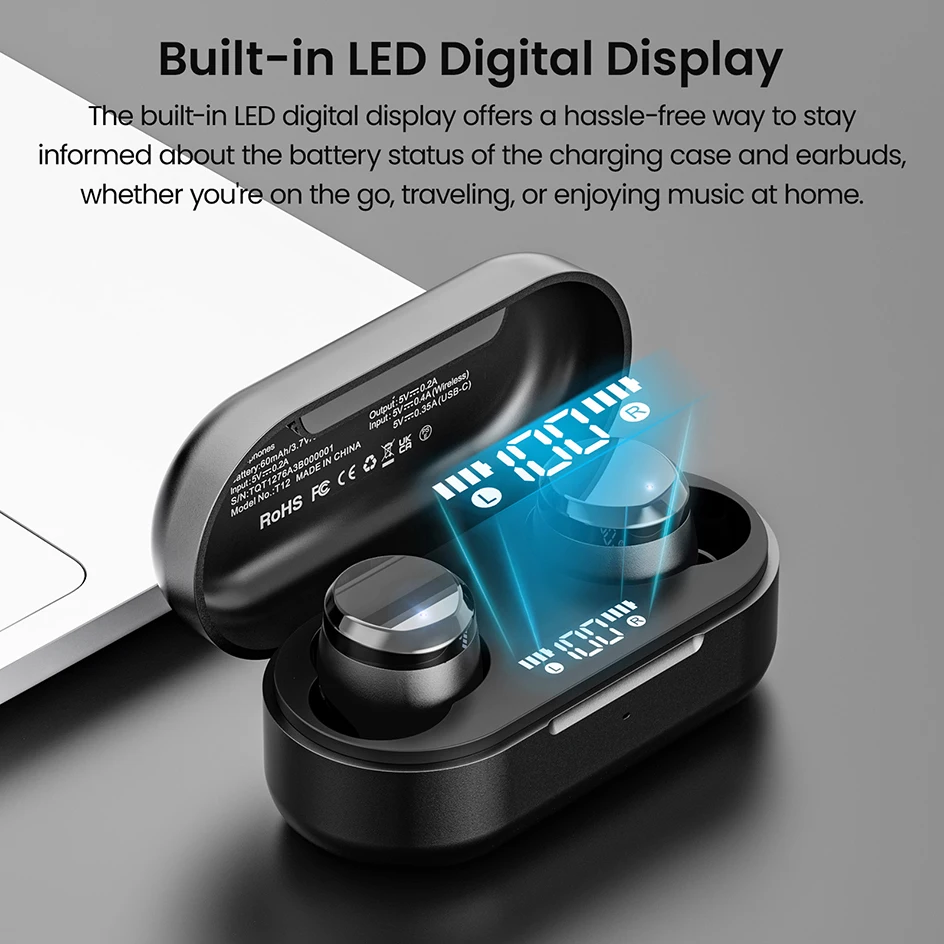 TOZOTonal Dots Wireless Earbuds , Bluetooth 5.3 Earphones, 22 EQ Modes, AI-Enhanced Calls ,Powerful Sound,55H Playtime