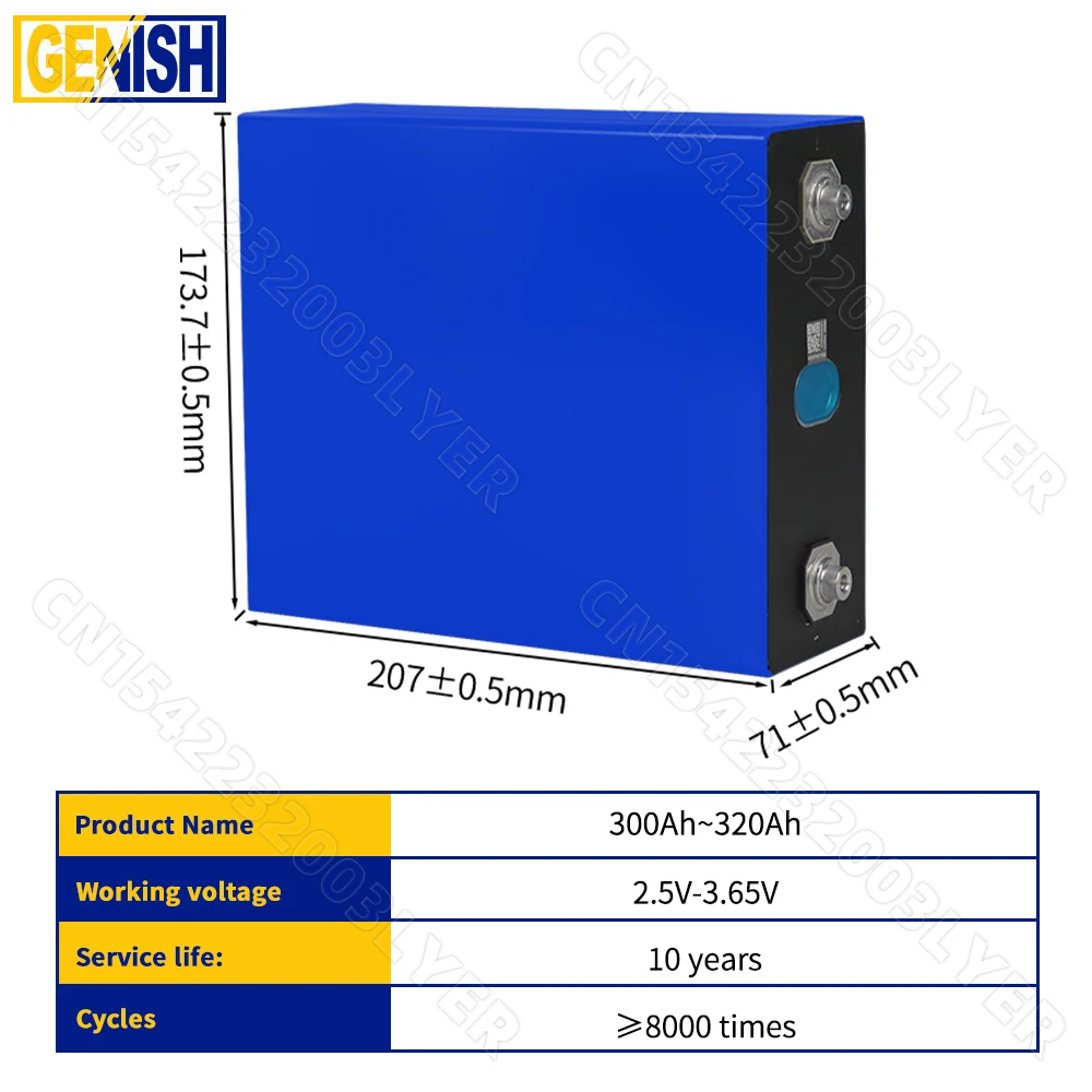 Batería LiFePO4 de grado A de 8000 ciclos, pila recargable de 3,2 V, célula de fosfato de hierro y litio, bricolaje, 12V, 24V, 48V, RV, EV, Vans, carrito de Golf, novedad